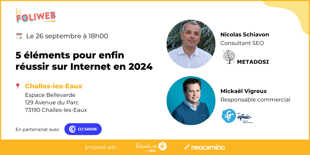 Conférence à Chambéry 5 éléments pour réussir sur internet en 2024